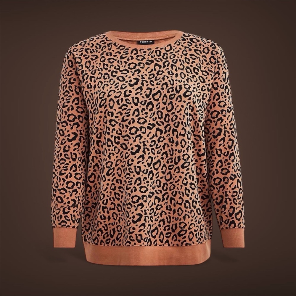 Torrid Leopard Print Sweater - Brown and Black